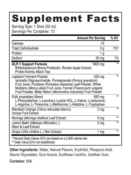 YGY Elevate Supplement Facts — Postbiotics, Probiotics, Amino Acids, Plant Extracts